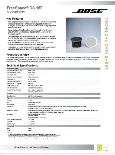 Bose FreeSpace DS 16F 天花喇叭